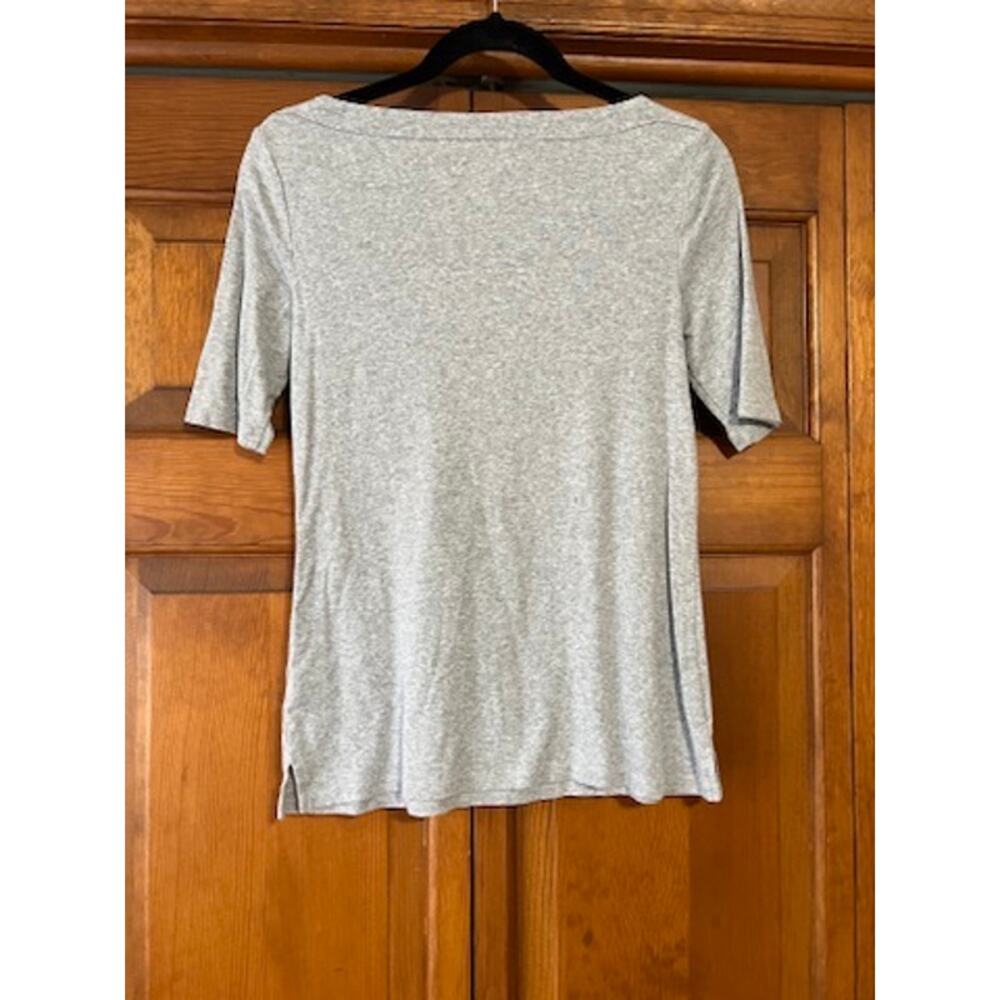 Talbots Stretch Weekend Tee Gray Women's 1/2 Sleeve Cotton Blend Minimalist SZ S - Picture 8 of 8